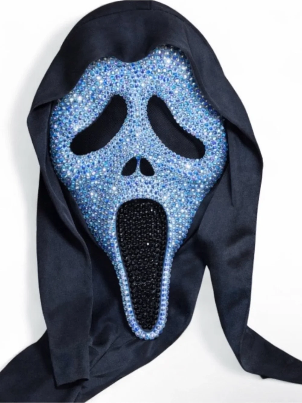 Light Sapphire Blue Crystal Diamond Sparkly Ghost Face Scream Horror Mask New